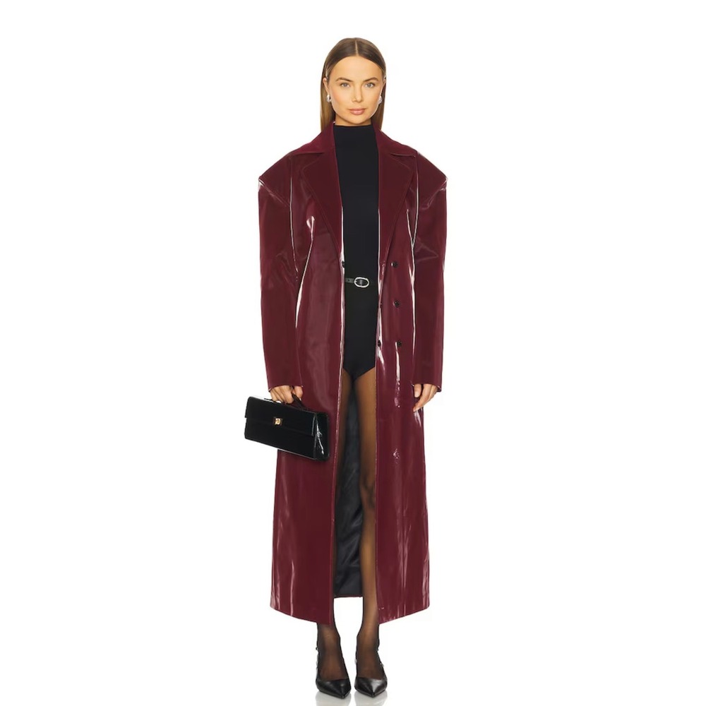 Kim Shui Kristy Coat in Oxblood Size Medium‎ New Fabric Defect